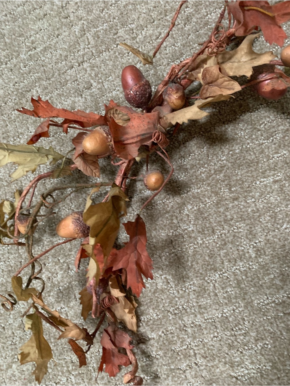Autumn Acorn and Oak Leaf Garland - Rust and Brown